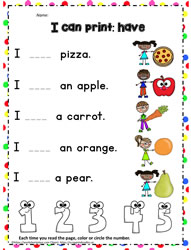 Print the sight word have